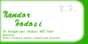 nandor hodosi business card
